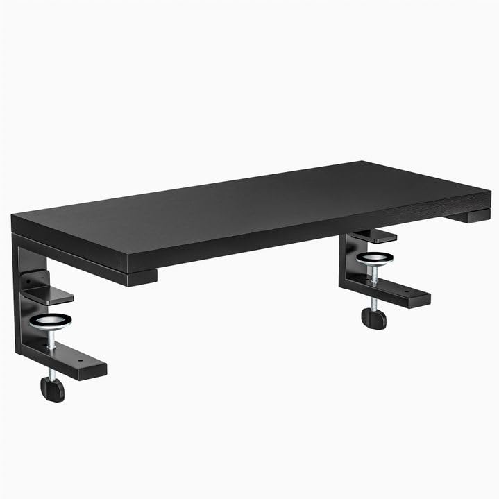 ARES WING 21.7 inches Desk Extender Shelf, 21.7"x 9.8" Versatile Clamp on Desk Shelf, Heavy Duty Desktop Organizer for Gaming and Office Accessories, Black - Image 1