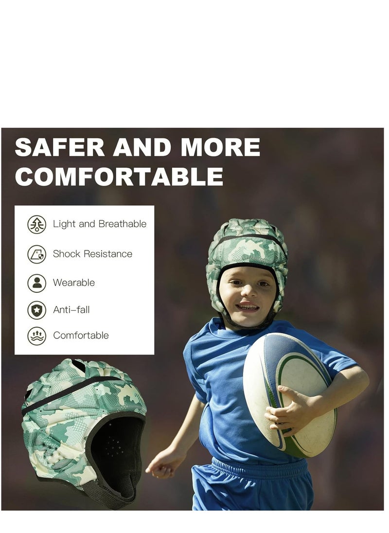 KASTWAVE Rugby Helmet - Soft Padded Headgear 7v7 Flag Football Headguard Soccer Head Protection for Youth Kids Child Adult Size is M, 6 to 11 years old, 48-53cm  - Image 2