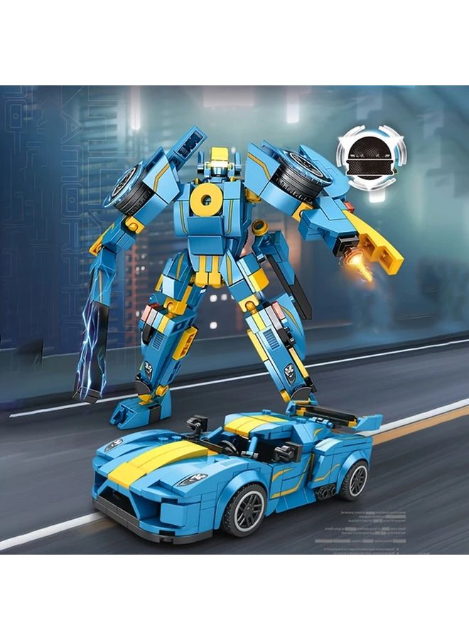 Light Blue Transforming Autobot Suit 2 in 1 Robot Car Building Blocks 338 Pcs STEM Educational Toy Gift for Boys - Image 2