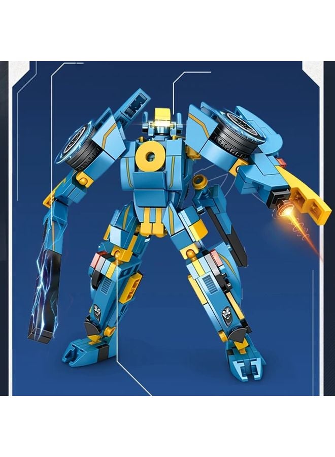 Light Blue Transforming Autobot Suit 2 in 1 Robot Car Building Blocks 338 Pcs STEM Educational Toy Gift for Boys - Image 3