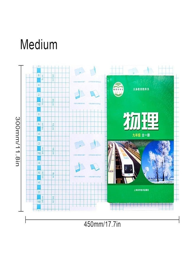 Catron Transparent Paper Sticker Book Cover Film Book Binding Cover [90 Pcs- 3 Different Sizes -10 Each] Waterproof Self-Adhesive Book Cover for Office School Textbook Protective Case - Image 2
