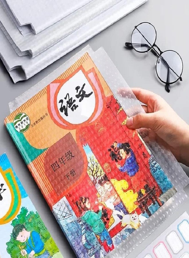Catron Transparent Paper Sticker Book Cover Film Book Binding Cover [90 Pcs- 3 Different Sizes -10 Each] Waterproof Self-Adhesive Book Cover for Office School Textbook Protective Case - Image 5