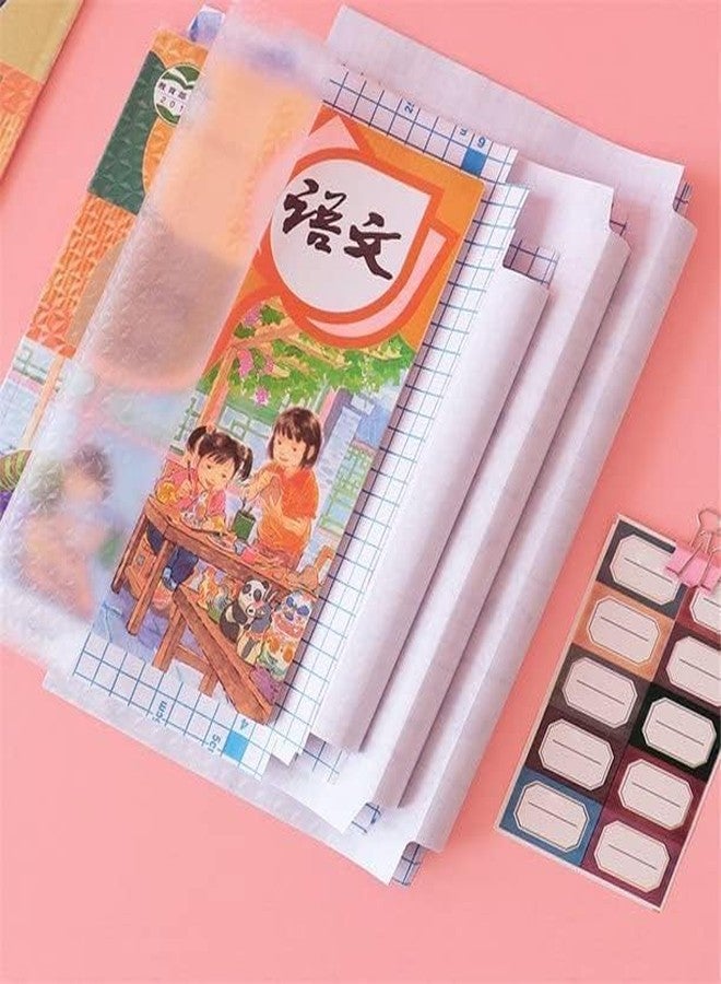 Catron Transparent Paper Sticker Book Cover Film Book Binding Cover [90 Pcs- 3 Different Sizes -10 Each] Waterproof Self-Adhesive Book Cover for Office School Textbook Protective Case - Image 3