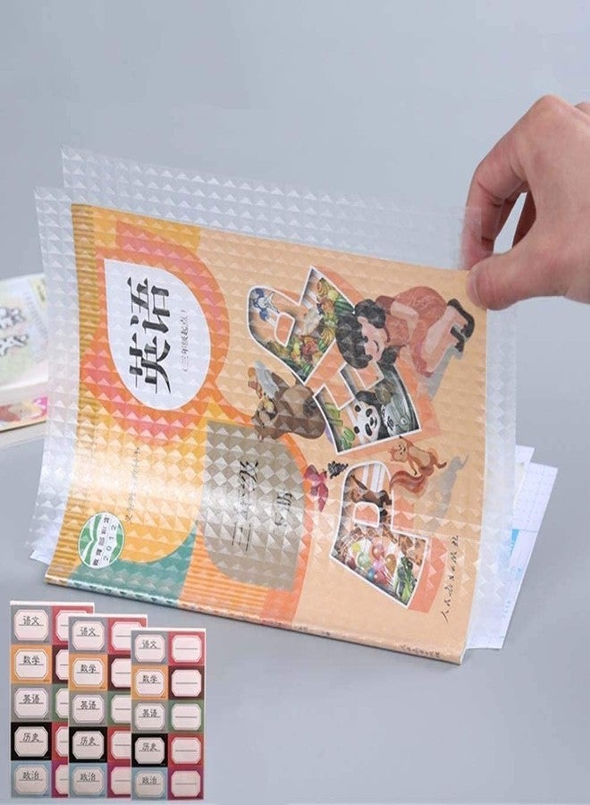Catron Transparent Paper Sticker Book Cover Film Book Binding Cover [90 Pcs- 3 Different Sizes -10 Each] Waterproof Self-Adhesive Book Cover for Office School Textbook Protective Case - Image 1