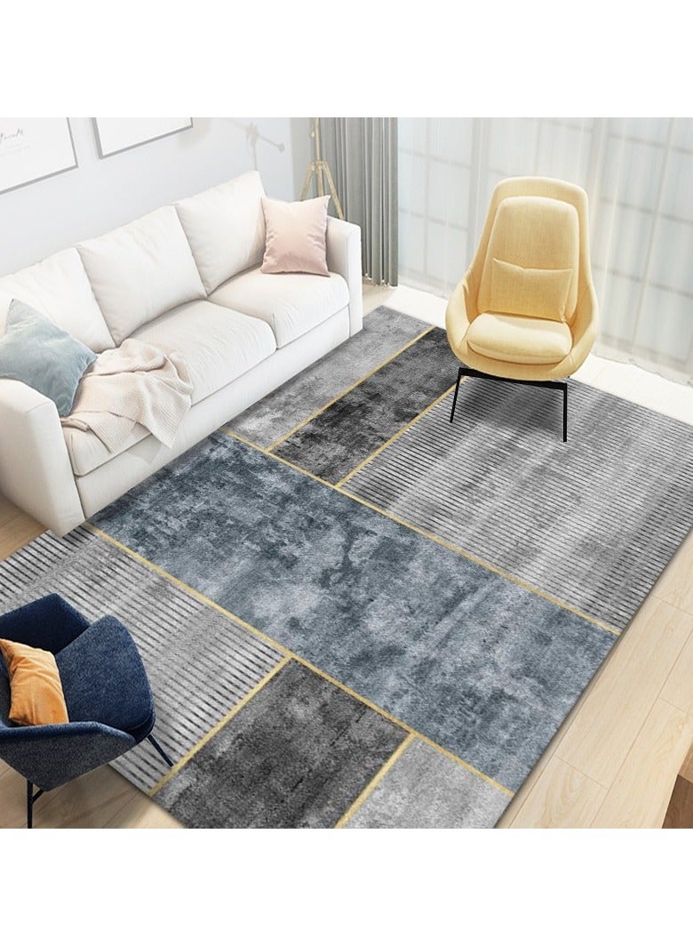 Loquat Squality Polyester Fiber Blue Series Comfortable Carpet(Carpet Only)