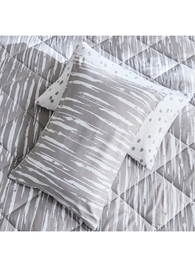Home Box Madrid Glint 3-Piece Microfiber Reversible King Comforter Set - 220x240 cm