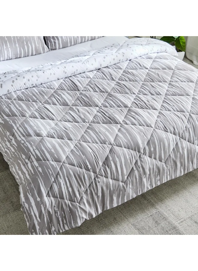 Home Box Madrid Glint 3-Piece Microfiber Reversible King Comforter Set - 220x240 cm