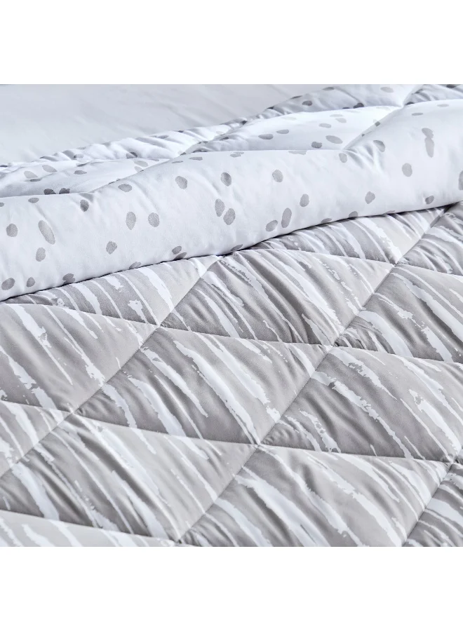 Home Box Madrid Glint 3-Piece Microfiber Reversible King Comforter Set - 220x240 cm