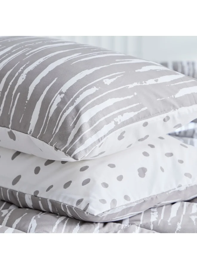 Home Box Madrid Glint 3-Piece Microfiber Reversible King Comforter Set - 220x240 cm