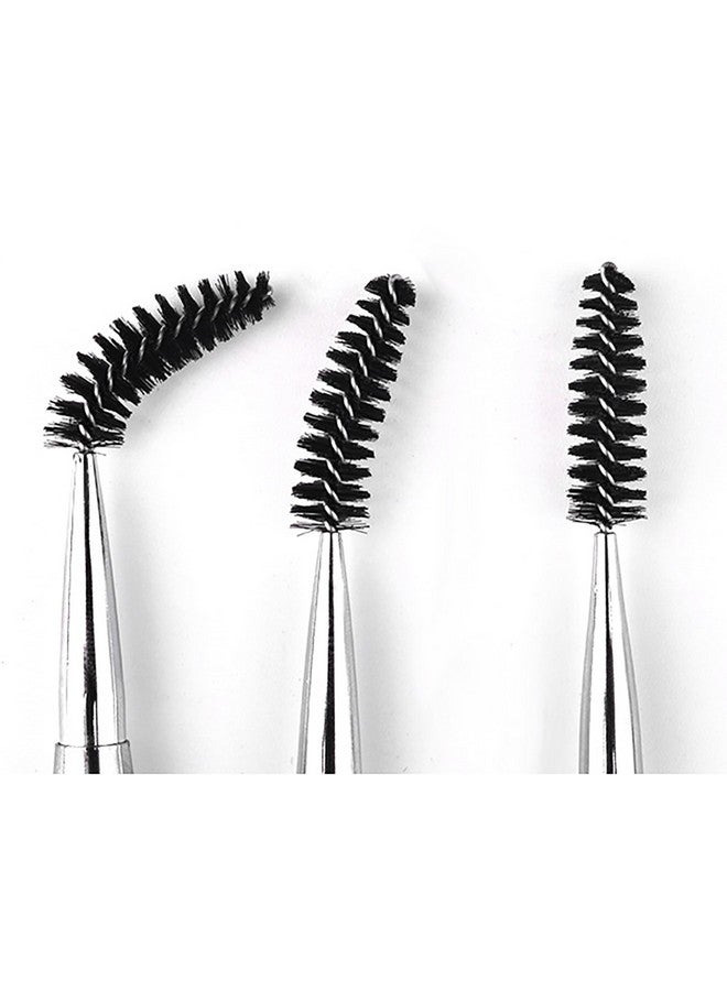 JOSALINAS 2Pcs Mascara Brushes Eyebrow Eyelash Brushes Mascara Wands Applicators Eye Brushes Portable Cosmetic Brushes With Cap For Travel Silver - Image 3