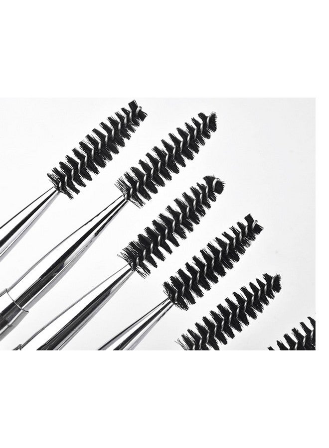 JOSALINAS 2Pcs Mascara Brushes Eyebrow Eyelash Brushes Mascara Wands Applicators Eye Brushes Portable Cosmetic Brushes With Cap For Travel Silver - Image 4