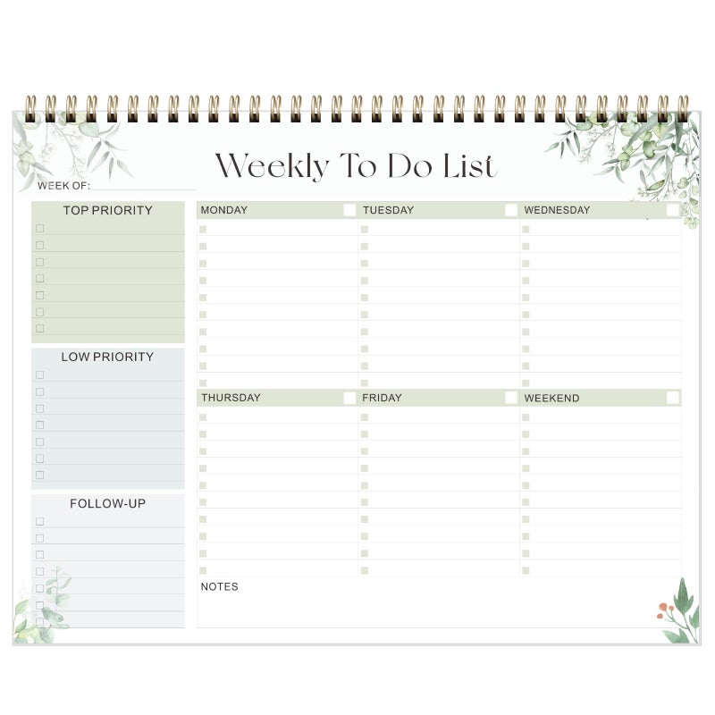 VALOME Weekly To Do List Notepad, Undated Planner with 52 Sheets (8.5''x11''), Desk Weekly Planner for Women & Man, Home School & Work - Image 1
