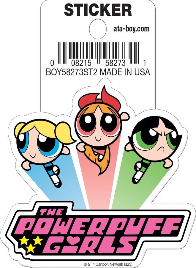 Ata-Boy Powerpuff Girls with Logo 3 Inch Die Cut Vinyl Sticker - Image 1