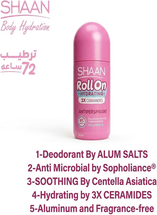 Shaan Roll on Hydrating 3x Ceramides 48H Fragrance Free 60 ml - Image 4