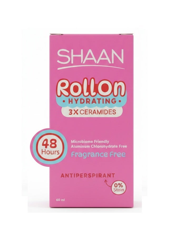Shaan Roll on Hydrating 3x Ceramides 48H Fragrance Free 60 ml - Image 2
