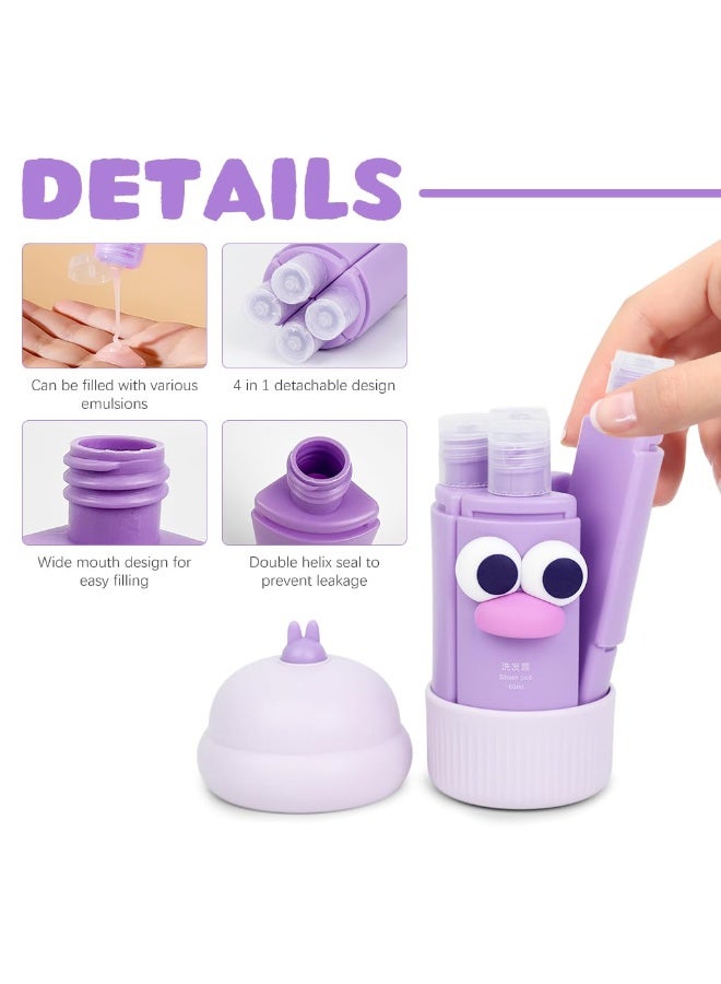 MAYCREATE® Travel Bottles Set, 4Pcs 60ml Silicone Travel Bottles Modular Toiletries Containers Leaking Proof Flip-up Lids Design for Shampoo, Shower Gel, Body Lotion, Face Cream, Moisturizer - Image 5