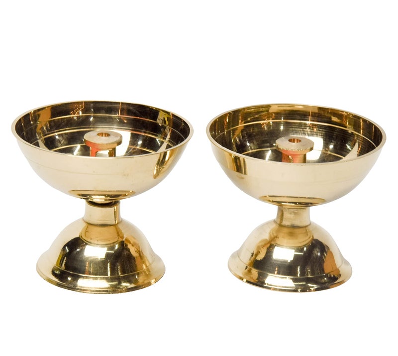 Bhimonee Decor | Pure Brass Nanda Pyali Deep | Traditional Deepak Diya for Pooja and Home Temple Decor | 1.85 Inches | 100 gm - Image 2