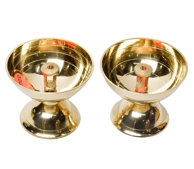 Bhimonee Decor | Pure Brass Nanda Pyali Deep | Traditional Deepak Diya for Pooja and Home Temple Decor | 1.85 Inches | 100 gm - Image 3