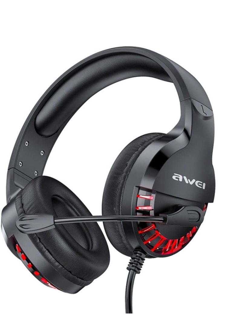Awei Adjustable E-sports Gaming Headset with Mic Black - Image 4