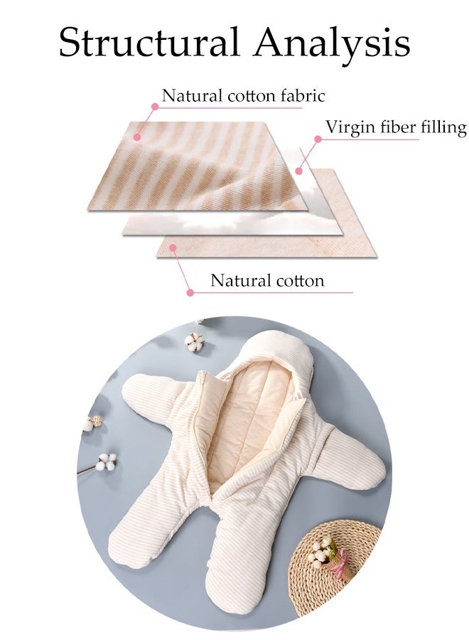 Unisex Baby Sleeping Bag with Feet, Warm Lightweight Sleepsuit Cotton Soft Wearable Blanket, Thicken Cotton Children's Split Leg Sleeping Bag Toddler Sleep Sack with Arms for Baby Boys Girls for All Seasons - Image 5