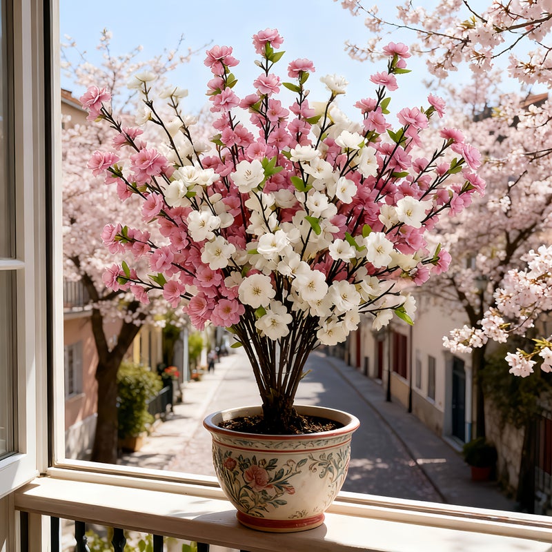10pcs Pink And White Spring Home Decor With Realistic Artificial Flowers Uv Resistant For Indoor Outdoor Use Suitable For Easter Ramadan Spring Wedding Valentine Holiday Porch Entrance - Image 5