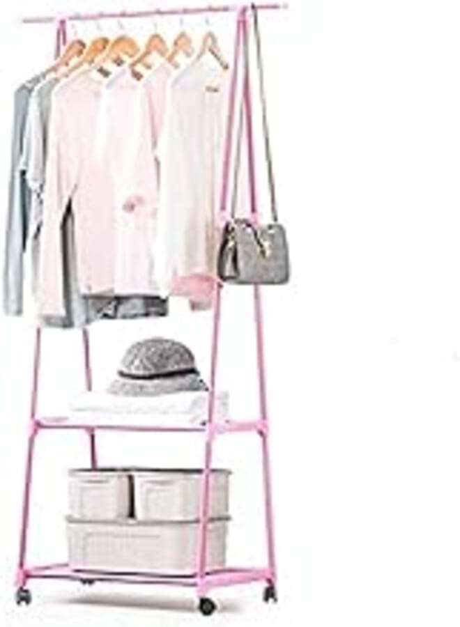 Clothes Stand Coat Rack- Metal Pink