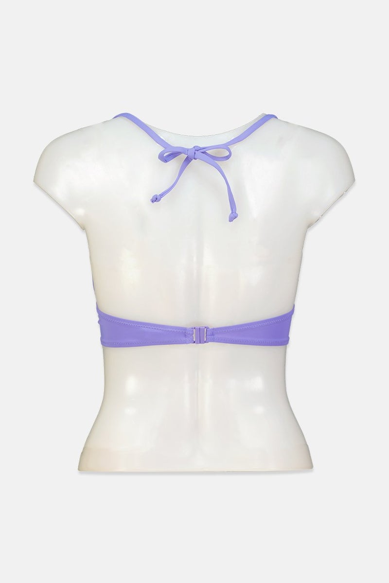 women'secret Women 1 Pc Plain Lightly Padded Wired Bikini Bottom, Lavender - Image 2