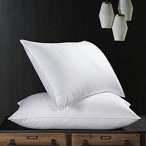 JY Reliance Microfiber Feeling Satin Stripe Fabric Bed Pillow for Sleeping Set of 2 (16''X26'') - Image 2