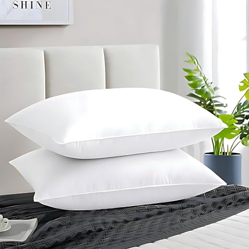 JY Reliance Microfiber Feeling Satin Stripe Fabric Bed Pillow for Sleeping Set of 2 (16''X26'') - Image 1