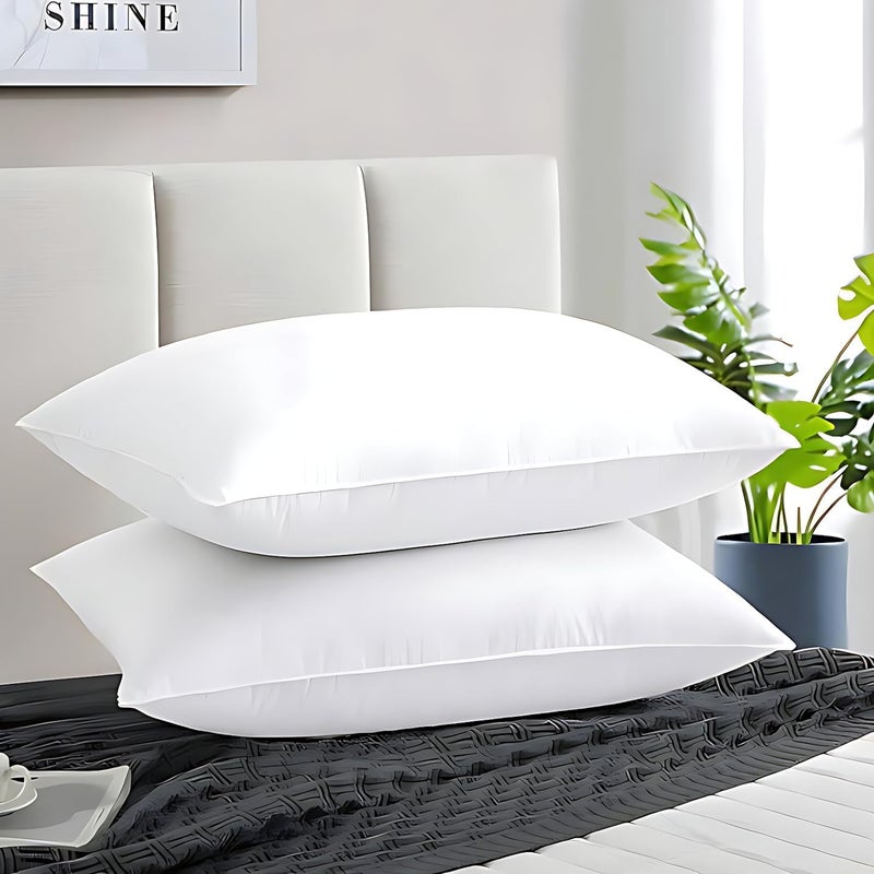 JY Reliance Microfiber Feeling Satin Stripe Fabric Bed Pillow for Sleeping Set of 2 (16''X26'') - Image 4
