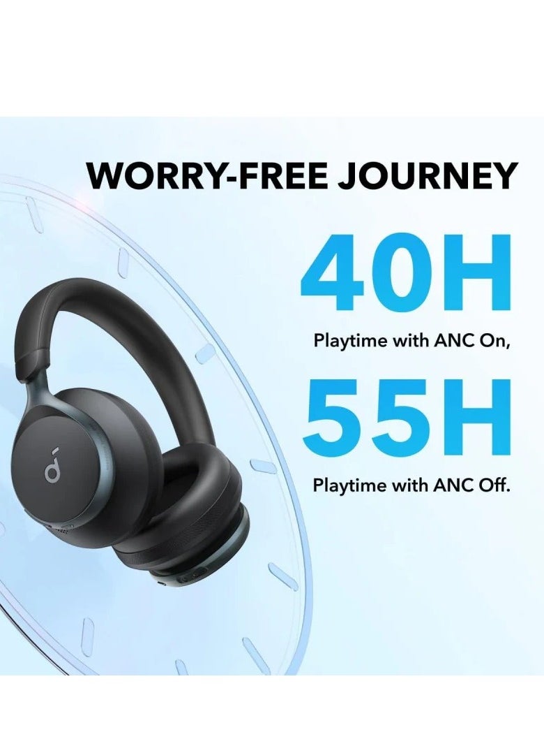 TWS - Space One, Adaptive Active Noise Cancelling Headphones, 2X Stronger Human Voice Reduction, 40H ANC Playtime, App Control, LDAC Hi-Res Wireless Audio, Comfortable Fit, Bluetooth 5.3 Black - Image 1