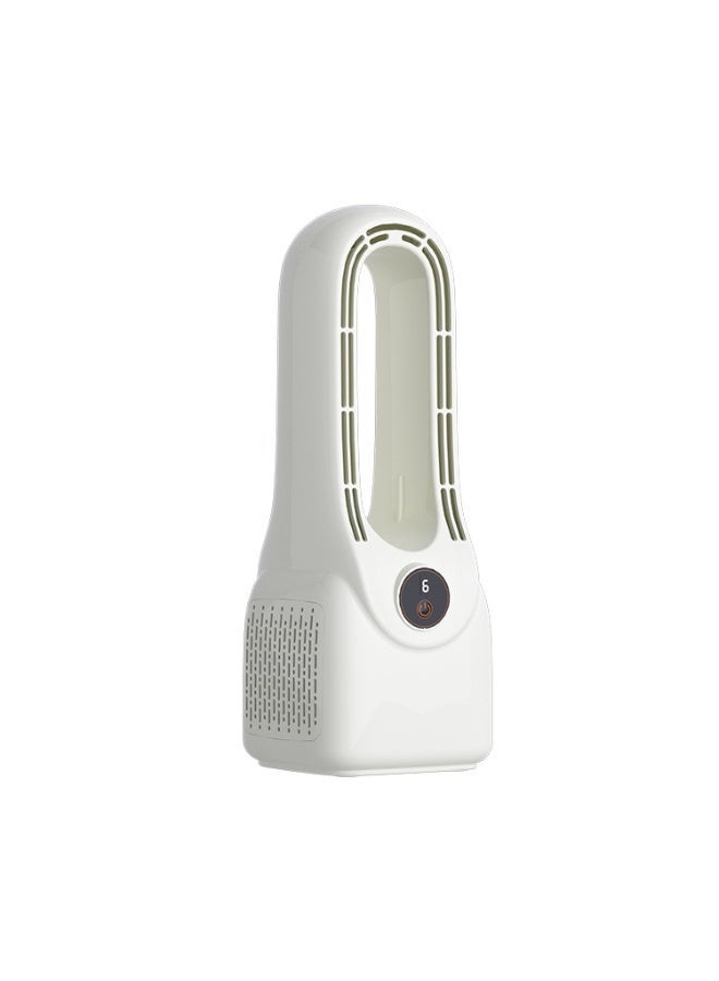 6-Speed Humidifying Bladeless Fan – Portable Desk Air Cooler with LED Digital Display & Built-in Water Tank – Ultra-Quiet USB Rechargeable Cooling Misting Fan for Home, Office, & Bedroom – White - Image 1