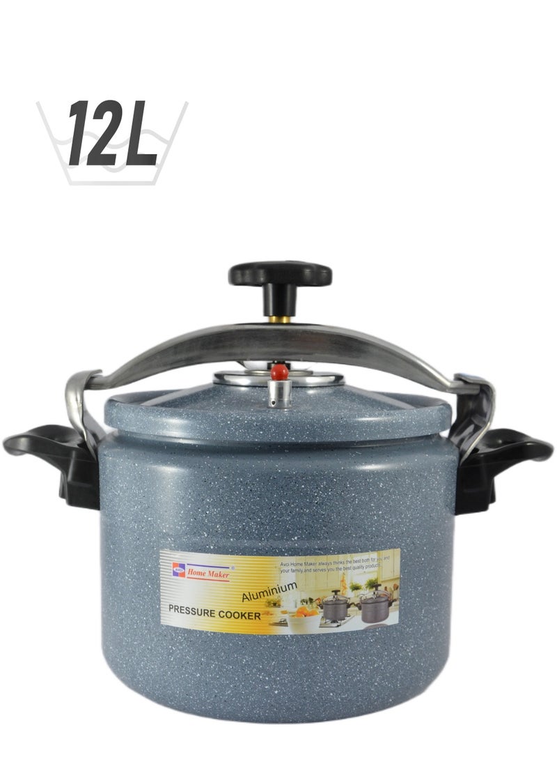 Homemaker 28 cm / 12 ltNone Ceramic Coating Aluminium Pressure Cooker with Induction Base - 28cm - 12 Liter Capacity - Grey Grey  - Image 1