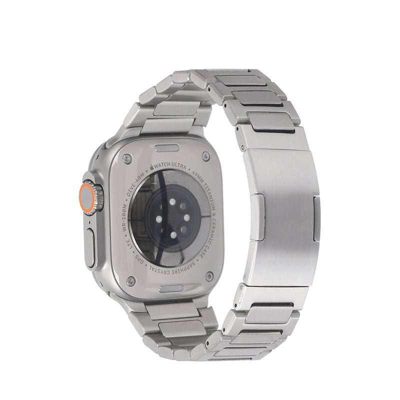 إيروريكس سوار ساعة Apple Watch Ultra مقاس 49 مم من الفولاذ المقاوم للصدأ على شكل حرف H مع مشبك قابل للطي (ذهبي) - Image 5