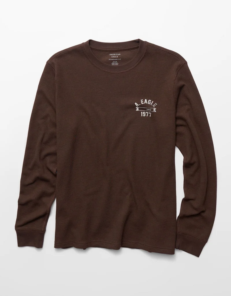 American Eagle  AE Icon Long Sleeve Thermal T-Shirt for Men | Best Price UAE