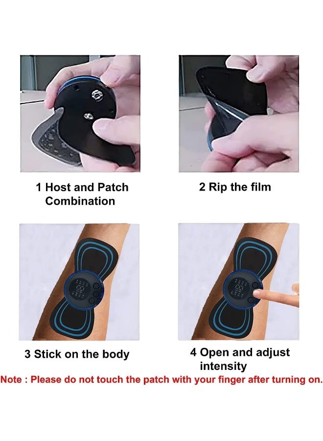 SAFENHAND Mini Neck Massager Pads and 19 Speed Gears, 8 Modes for Pain Relief for Full Body and Relaxation of Arm, Leg, Foot, Shoulder, Waist, Back, Arms, Neck, Waist, Legs (1PC) - Image 2