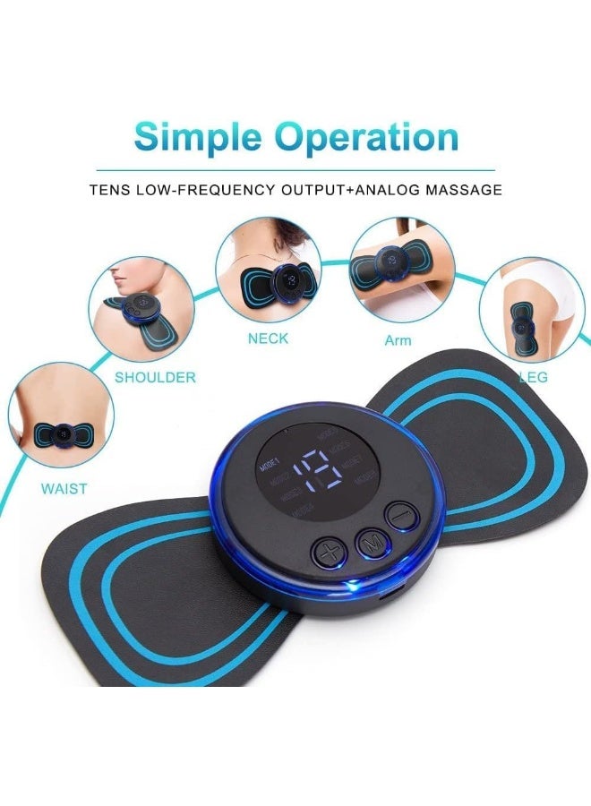 SAFENHAND Mini Neck Massager Pads and 19 Speed Gears, 8 Modes for Pain Relief for Full Body and Relaxation of Arm, Leg, Foot, Shoulder, Waist, Back, Arms, Neck, Waist, Legs (1PC) - Image 3