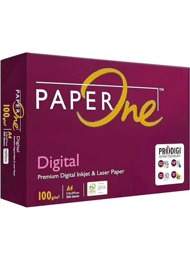 PaperOne Digital Premium Copy Paper, 100 GSM, A4 Size, 500 sheets ream