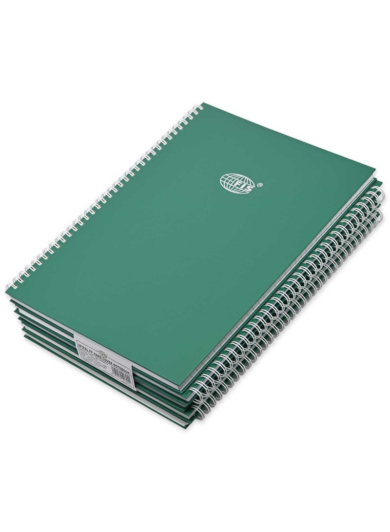 FIS Pack of 5 PP Spiral Hard Cover Note Book A4, Single Line, 100 Sheets, Green -FSNBSA4SLIPPGR - Image 3