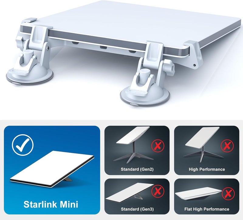 fonken Starlink Mini Car Mount for Dashboard & Windshield, Suitable for Most Vehicles - Image 2