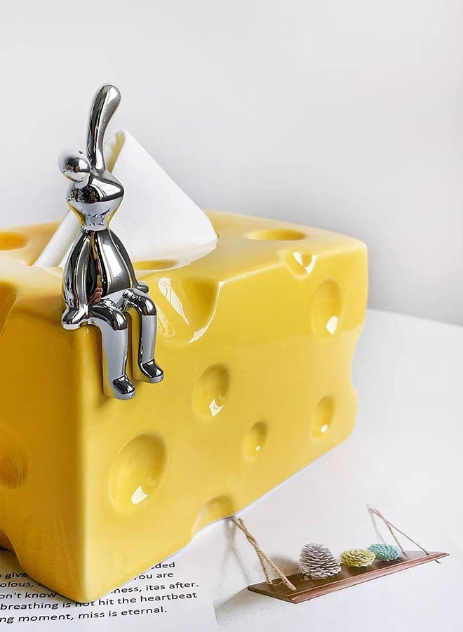 Creamy Cheese Style Tissue Box - Creative Luxury Tissue Holder for Living Room, Modern Table Decor for Home - Image 2