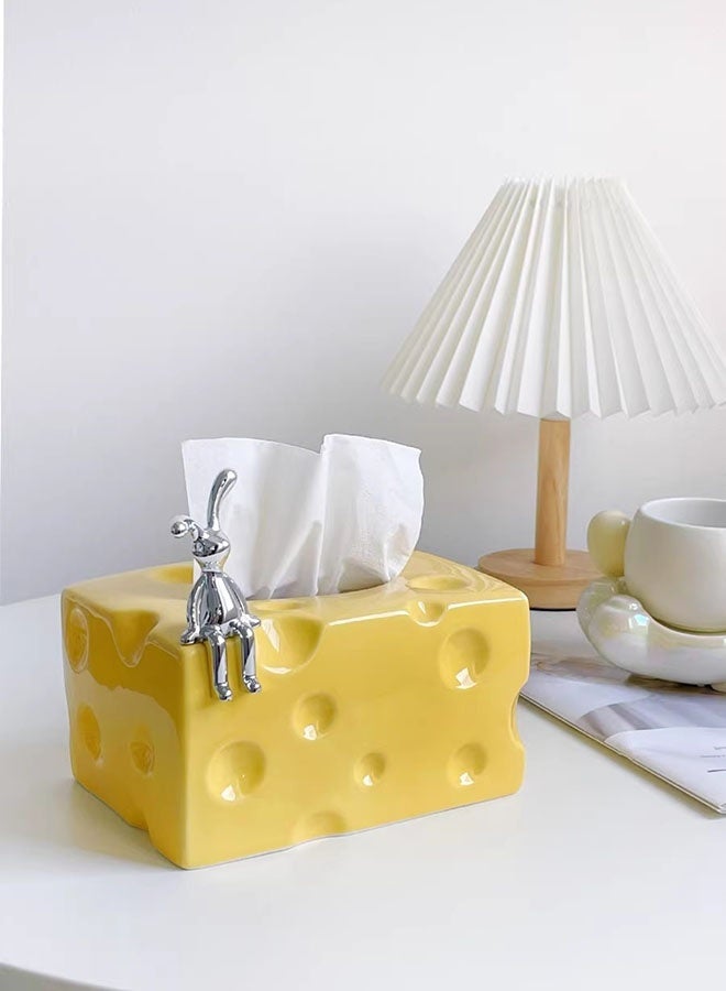Creamy Cheese Style Tissue Box - Creative Luxury Tissue Holder for Living Room, Modern Table Decor for Home - Image 3