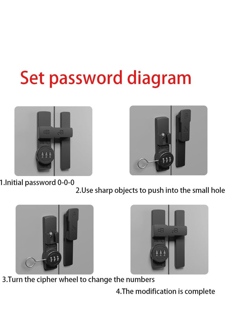 KASTWAVE Password Compartment Door Lock, Sliding Barn Door Lock, Suitable for Cabinets Doors, Office, Gym, Garden, Closet Door - Image 5