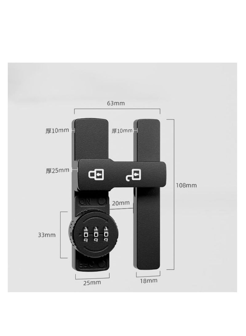 KASTWAVE Password Compartment Door Lock, Sliding Barn Door Lock, Suitable for Cabinets Doors, Office, Gym, Garden, Closet Door - Image 2