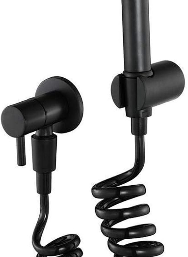 مجموعة مسدس رش المرحاض المثبت على الحائط صنبور أسود دش المرحاض في الحمام - Image 1