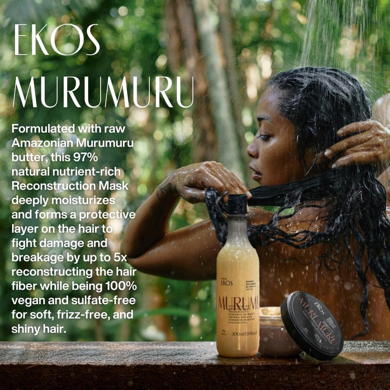 natura Ekos Murumuru Reconstruction Hair Mask - Reduce Breakage & Rebuild Hair Fiber - Intensely Repairs & Protects From Damage -Deep Hydration - Vegan & Cruelty-Free Hair Care - 200g - Image 4