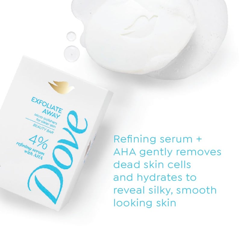Dove صابون دوف لتقشير البشرة 4 سيروم مكرر AHA يلمع البشرة لنعومة أكبر خالي من البارابين و SLS 375 جرام 125 جرام × 3 - Image 3