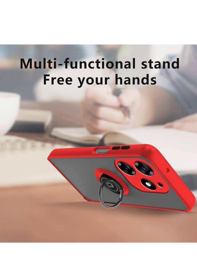 Arabest Compatible with Tecno Spark 10 Pro 5G Case Clear, Silicone Phone Case with Ring Stand Slim Shockproof Drop Slip Protection Cover (Red) - Image 5