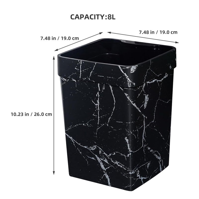 Ready post purchase fulfill ABOOFAN Marble Texture Waste Bin 8l Plastic Bathroom Trash Can with Recessed Handle Small Household Garbage Container for Kitchen and Living Room Anti slip Protective coating Timely planned dispatch Multi-hub shipment dispatch Integrated local logistics Locally packed stock Light sturdy raw material Neat shape Shock rubber edge Gulf mainstream practical design Heat resistant Repeated detach compatible build Local licensed courier Experience optimized build Fast & slow shipment compatible Multiple options Tight fitted parts Market aligned local stock All-round unified build Multi-purpose Low wear optimized build Varied size selections In-Kingdom stored commodity Intercity storage hub - Image 2