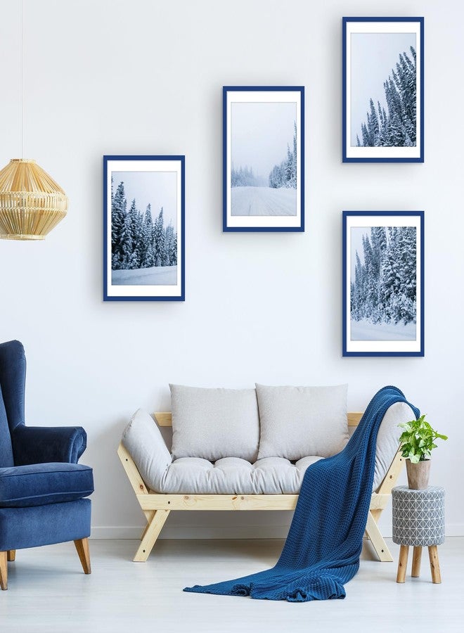 wyooxoo إطار صور wyooxoo مقاس 18×24 بوصة، لون أزرق داكن، مصنوع من الخشب الصلب، لعرض الصور مقاس 16×20 بوصة مع إطار داخلي أو 18×24 بوصة بدون إطار داخلي. إطار ملون للتعليق الأفقي أو الرأسي على الحائط. - Image 5